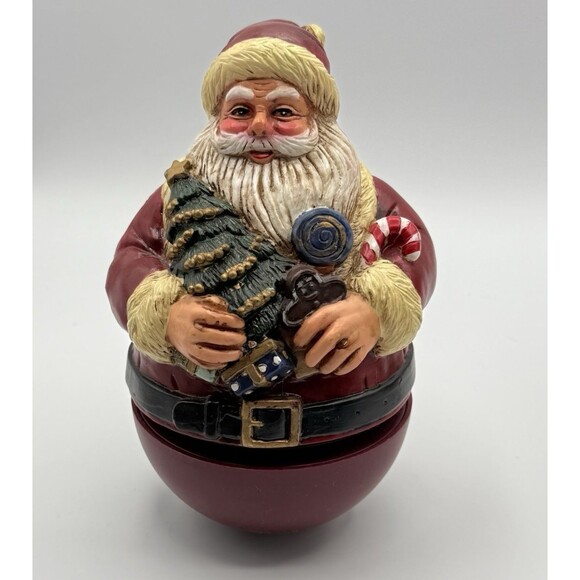 Vtg Musical Revolving Santa 7” Windsor Collection Roly Poly Video Works Wind 90s - Picture 4 of 12